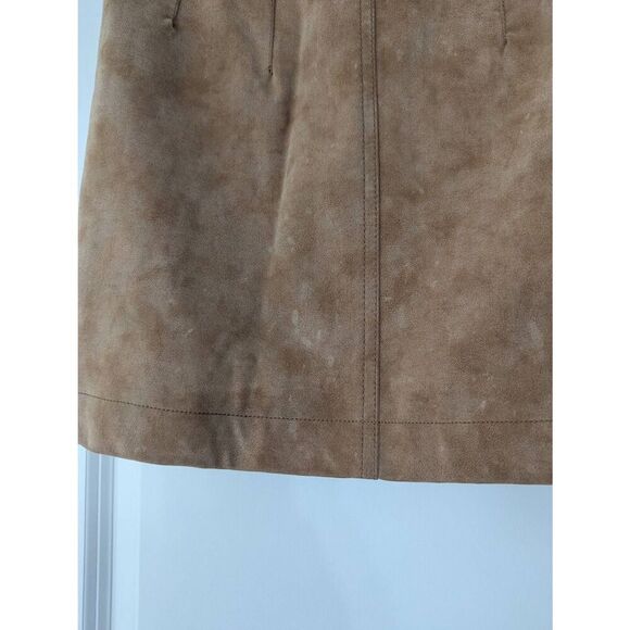 Free People Carson Utility Faux Leather‎ Wrap Skirt women's size 2 tan festival - Picture 6 of 9